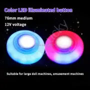76mm color LED arcade button with micro switch DC 12V arcade game accessory