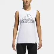 Adidas Climalite Flock Badge Of Sport Tank CF7627 Woman's White, Black
