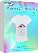 Premium DTF Transfer Film - 50 Sheets A4 Matte PET Heat Transfer Paper for Direct-to-Film Printing on T-Shirts Textile- Size: A4 (8.3" x 11.7")