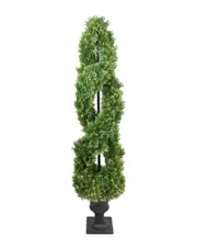 Northlight Real Touch Artificial Cedar Double Spiral Topiary Tree In Pot, Unlit