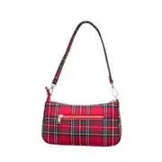 Hot sale vintage retro bags designer ladies hand bag French plaid red bag woman elegant shoulder bag