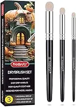 PANDAFLY Drybrush Set - 3 Sizes Hobby Detail Paint Brush Set, Acrylic Paint Brushes for Tabletop, Citadel, Scale Model, Watercolor Oil Painting