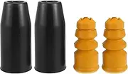 X AUTOHAUX Rear Suspension Bump Stop Shock Absorber Strut Boot Kit, for Audi A4 Saloon 2007-2015, Rubber, No.8E0512137E/8K0512131B, Black Yellow, 2 Set