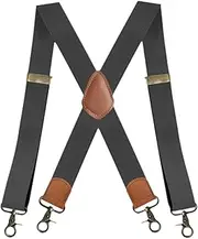 [Perfeclan] Suspender for Men for Big and Tall Casual 3.5cm Widely X Shaped for Costume,