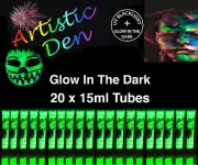 UV NEON GLOW IN THE DARK FACE & BODY PAINT 20 x15ml