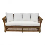[Florabelle Living] Cayman 2 Seat Rattan Sofa Cream Cushion