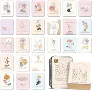 Positive Affirmations Cards for Women - 45 Motivational Cards with Inspirational Quotes - Daily Affirmations for Women - Inspirational Cards with Display Stand & Metal Box - Best Affirmation