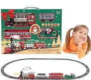 Train Track Set for Kids,Model Train Kit for Christmas Tree with Light and Sound | Electric Locomotive, Cargo Car Railway Tracks for Boys and Girls