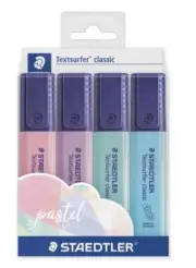 STAEDTLER 364 CWP4PA Textsurfer Highlighter Classic, Pastel Colours - Pack of 4