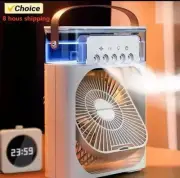 3-in-1 Portable Humidifier Fan Mini Air Conditioner with USB Charging LED Night