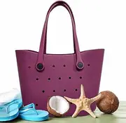 Open Tote Bag - Large Beach Tote | Waterproof Travel Bags Sandproof Tip Proof Handbag for The Beach Pool Sports Gym Fashion