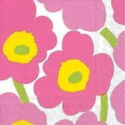 Ideal Home Range Unikko Printed Marimekko 20 Paper Napkins, Light Pink