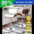 ALFORDSON 1x Bar Stool Kitchen Swivel Wooden Chair Leather Odette White