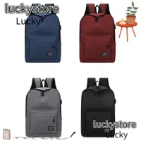 在飛比找蝦皮購物優惠-Lucky USB 可充電背包,15 英寸黑色灰色藍色紅色多
