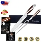 Precision Carving Knife and Fork Set - Ergonomic Comfort for Effortless Slicing