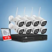 UL-Tech Wireless CCTV Security System 8CH NVR 3MP 8 Square Cameras 1TB