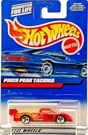 Hot Wheels 2000 - Mattel Collector #148 - Pikes Peak Tacoma - Red / Yellow Interior - #64 Toyota Racing Graphics - 3 Spoke Wheels - New - Out of Production - Limited Edition - Collectible