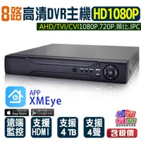 在飛比找蝦皮購物優惠-I【無名】監視器 8路 監控主機 AHD 200萬 類比 數