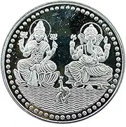 Ganesh Lakshmi Coin in Pure Silver 999 Religious Coin 15 Grams