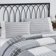 Farmhouse Standard Pillow Case Set of 2 Black Ruffling Bedroom Decor VHC Brands