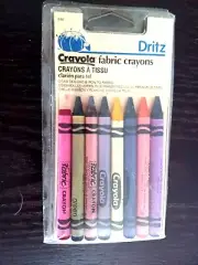 Crayola Fabric Crayons - DRITZ - Vintage 1999 - 8 Pack - Manufacturing Error