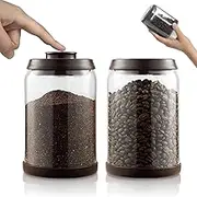 MOMOGEE Coffee Bean Container 350ml Small Coffee Canister Dried Fruit Tea Leaf Sealed Container Round Airtight Storage Jar Food Storage Container High Borosilicate Glass Jar (350ml*1pcs)