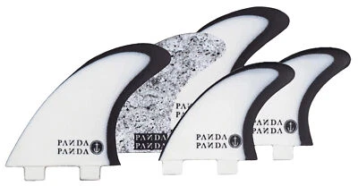 Captain Fin Panda Twin Tab 5 Fin Set - Black / White - M - New