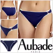 Aubade Bikini Briefs Bottoms UK M Brazilian La Baie Des Vagues TT22 - Encre Blue