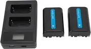 Camera Replacement Battery, 2 USB Charging Ports 1800mah Camera Replacement Battery Space Saving with Charger for Travel