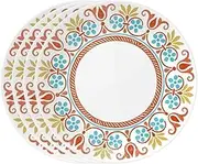 Corelle Vitrelle 4-Pieces 10.25" Glass Dinner Plates, Chip & Crack Resistant Glass Dinnerware Set Plates, Terracotta Dreams