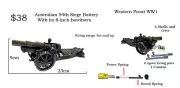 ANZAC Western Front WW1 Australian 1916 Cannon Howitzers Artillery Model