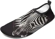 [BTCOWZRV] Water Shoes for Women Men Animal Zebra Water Sports Shoes Slip-on Breathable Lightweight Athletic Aqua Sock