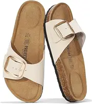 Project Cloud Genuine Leather Sandals Summer Beach Essentials - Flip Flops & Slides with Memory Foam Insole Womens Sandals Comfortable Women Footwear (Mykonos)