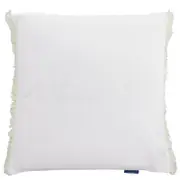 RUSE White Cotton Fringe Cushion Cover 55 cm by 55 cm
