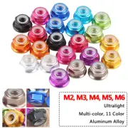 M2 M3 M4 M5 M6 Nyloc Hex Flange Nylon Insert Lock Nuts 10color Anodized Aluminum