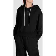 Replay Womens Organic Fleece Hoodie Overhead Black