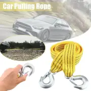 3 M Heavy Duty 3 Ton Car Tow Cable Towing Pull Rope Strap Hook Van Road Recovery
