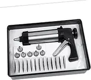 KICHOUSE 21 Pcs Cookie Press Set with Comfort Grip Handle Non Slip Base for Easy Cake Decorating and Dessert Decorating Includes Disks and Icing Tips