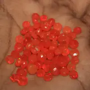 5-7mm Natural Orange Ethiopian Fire Opal Smooth Roundell Loose Beads Gemstone