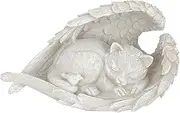 NOLITOY Angel Cat Ornament Bereavement Cat Statue Memorial Stone Pet Tribute Decor