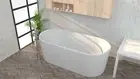 ! Special 1500mm Fluted Matte White Oval Shape Olivia Free Standing Bath Tub
