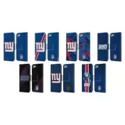 NFL NEW YORK GIANTS LOGO LEATHER BOOK WALLET CASE FOR APPLE iPOD TOUCH MP3
