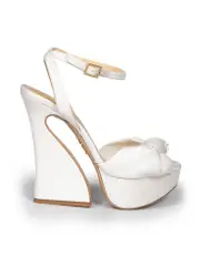 Cream Knotted Platform Sandals