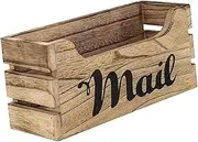 Kuntesetty Wooden Mail Storage Box, Handmade Farmhouse Tabletop Mailbox, Multi-Purpose Wall Mounted Rustic Decorative Mail Basket