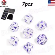 7pc Polyhedral Dice Set for Dungeon and Dragons DND RPG MTG Playing Games Purple