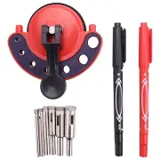 Hole Saw Guide Jig Fixture Hole Saw Vacuum Suction Base with Diamond Drill1393
