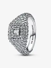 *BRAND NEW* Pandora 925 Sterling Silver Pavé CZ Square Cocktail Ring 193556C01