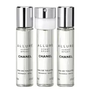 Chanel Allure Homme Sport EDT Refillable Travel Set, Recharge Set - Three 20ml refill bottles