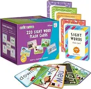 SpringFlower Sight Words Flash Cards with Pictures,Motions&Sentences, 220 Dolch Sight Words for Preschool, Kindergarten, 1st, 2nd & 3rd Grade.Homeschool, Learn to Read, Phonics Learning,235 Pieces