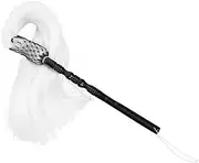 SUPVOX Fly Horsetail Whisk Stick with Handle for Chinese Taoist Buddhist Martials Arts Stage Plays Costume Accessories